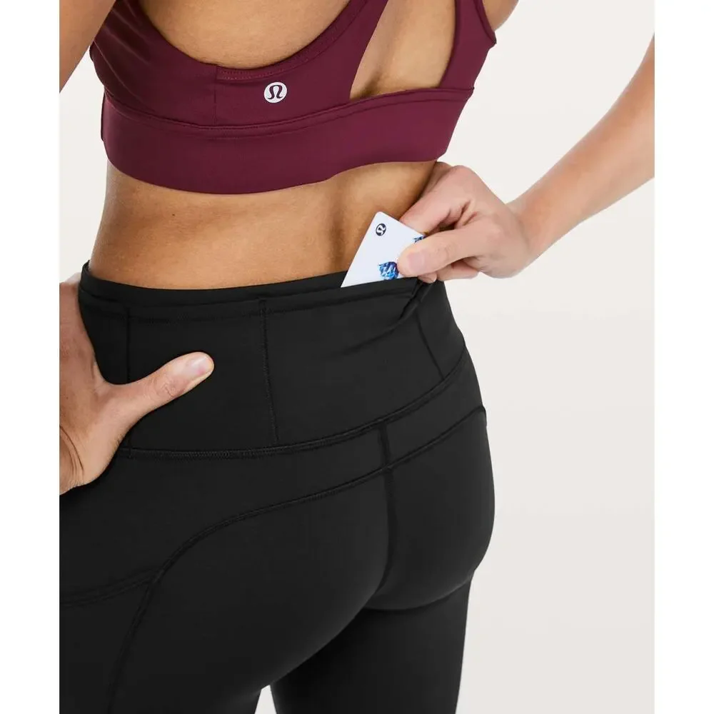 LULULEMON Fast & Free 7/8 Tight II *Non-Reflective Nulux 25" Size 6 Black - Picture 2 of 9